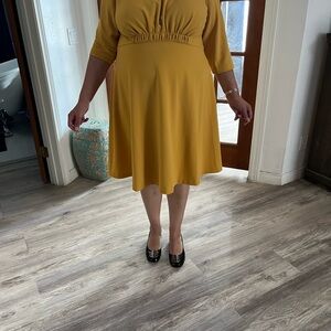Calvin Klein Collection Mustard Yellow Dress